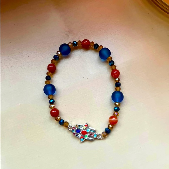 Jewelry - Hansa Hand Stretch bracelet blue/orange